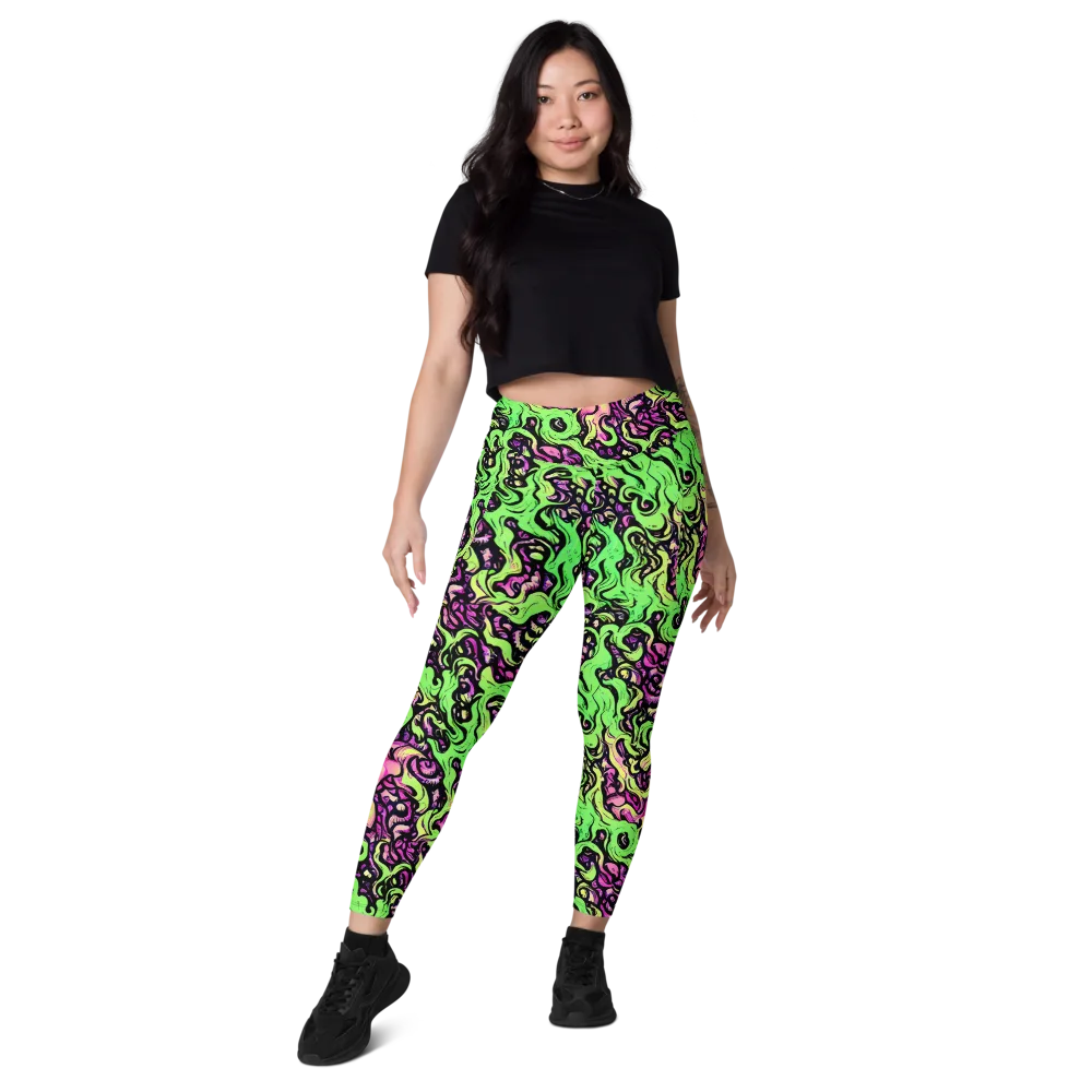 Acid Tangle on Leggings with Pockets — Front
