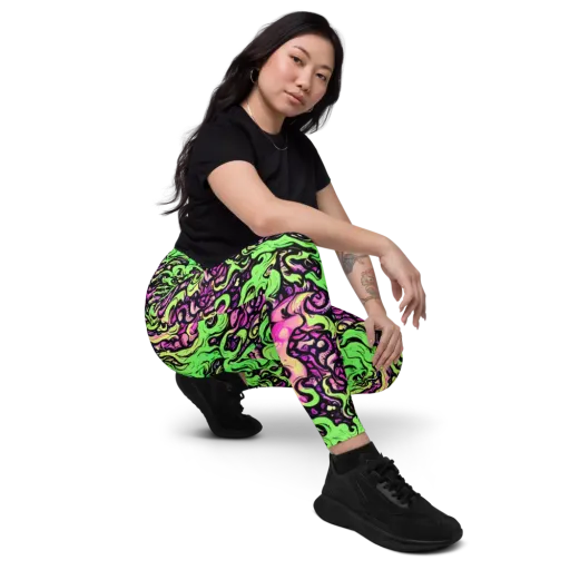 Acid Tangle on a Leggings with Pockets