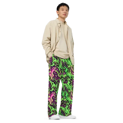 Acid Tangle on a Wide-Leg Pants