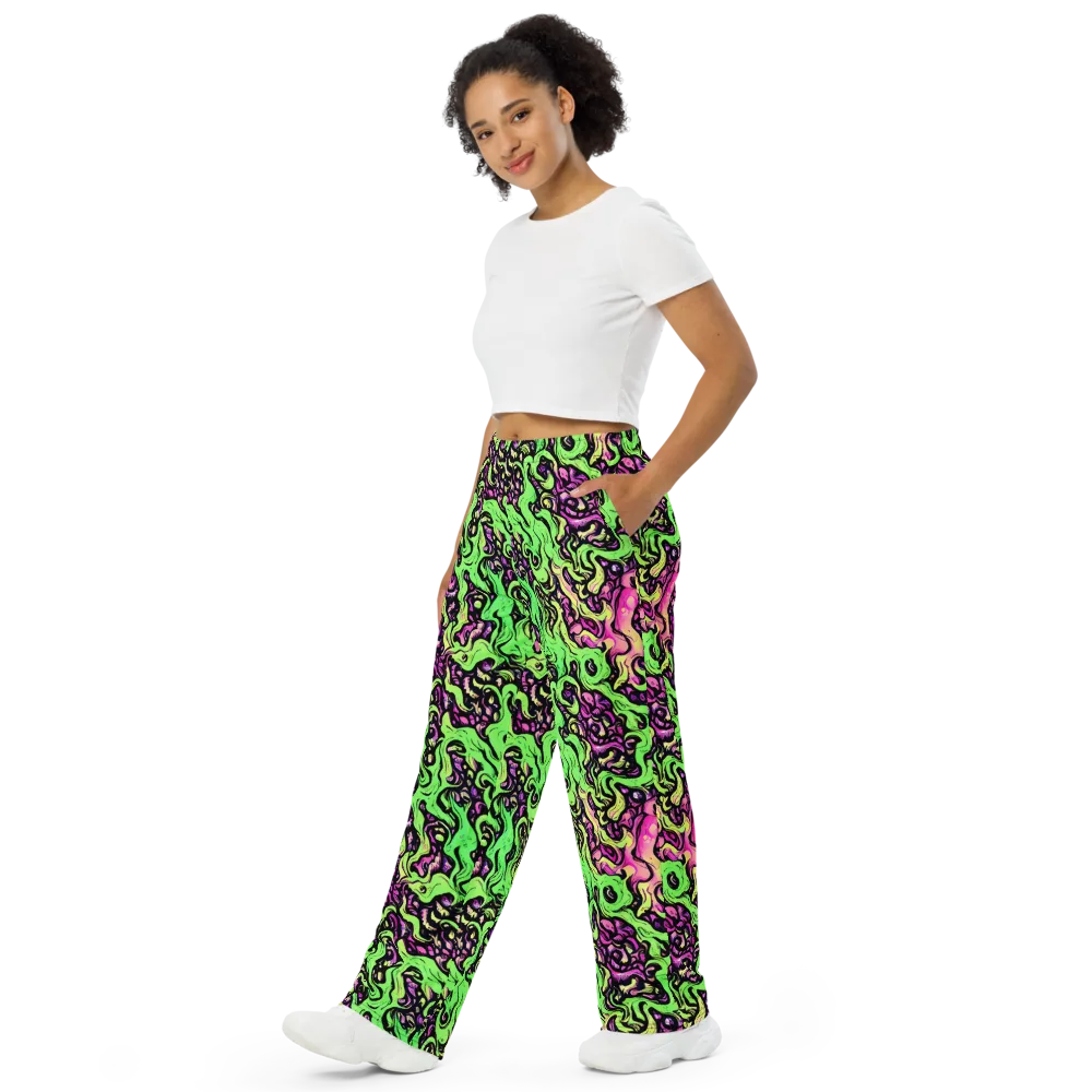 Acid Tangle on Wide-Leg Pants — Left Front