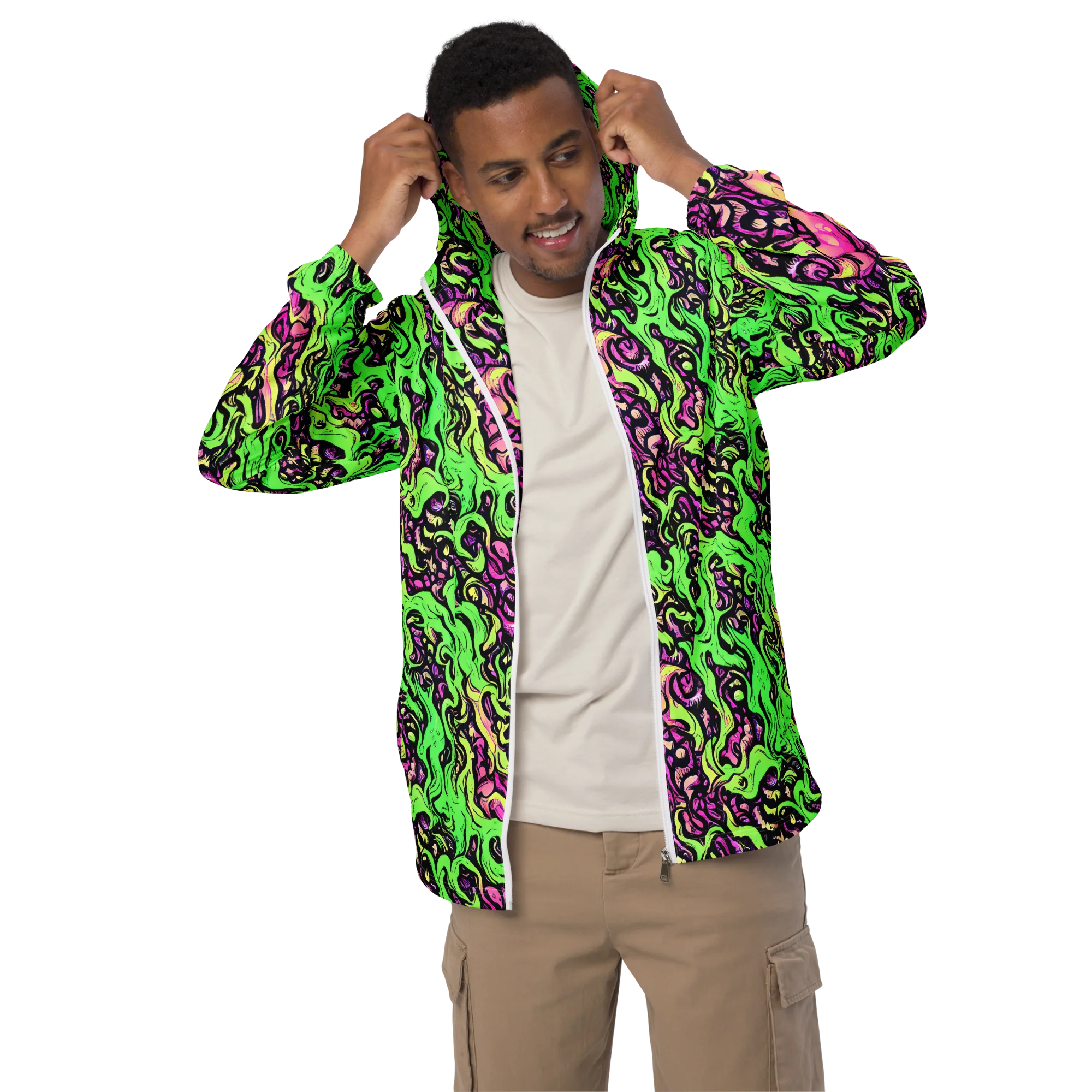 Acid Tangle on Men's Windbreaker — Front