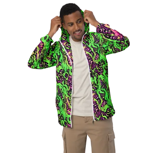 Acid Tangle on a Men's Windbreaker