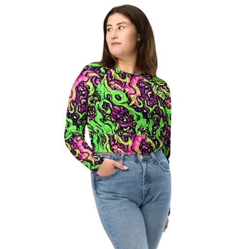 Acid Tangle on a Long Sleeve Crop Top