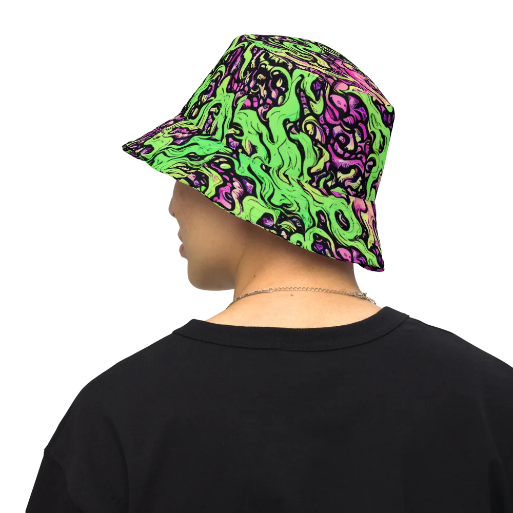Acid Tangle on Reversible Bucket Hat — Back Inside