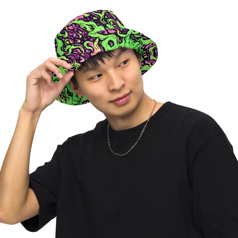 Acid Tangle on Reversible Bucket Hat — Front Inside