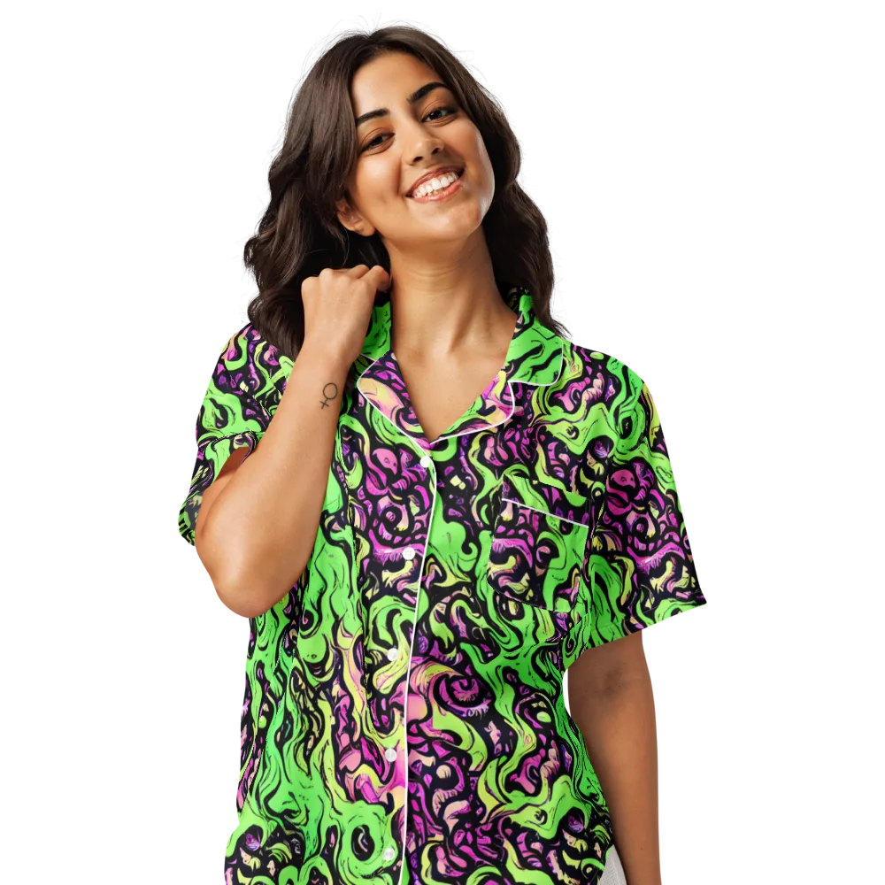Acid Tangle on Women's Short Sleeve Pajama Top — Front
