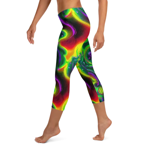 Ultraviolet Lava on a Capri Leggings