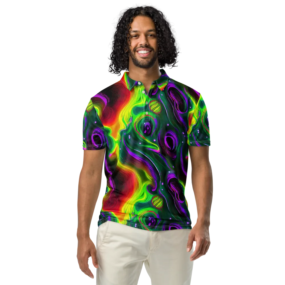 Ultraviolet Lava on Men's Slim Fit Polo Shirt — Front