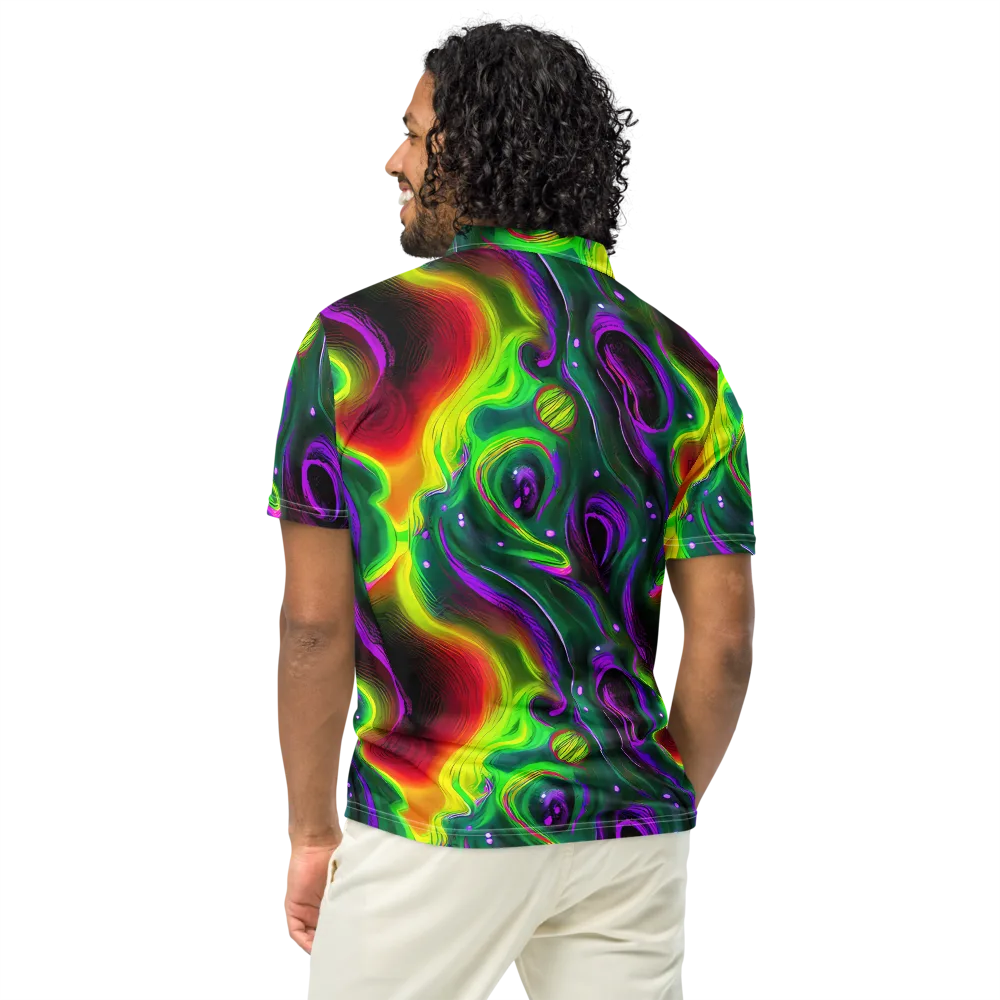 Ultraviolet Lava on Men's Slim Fit Polo Shirt — Back