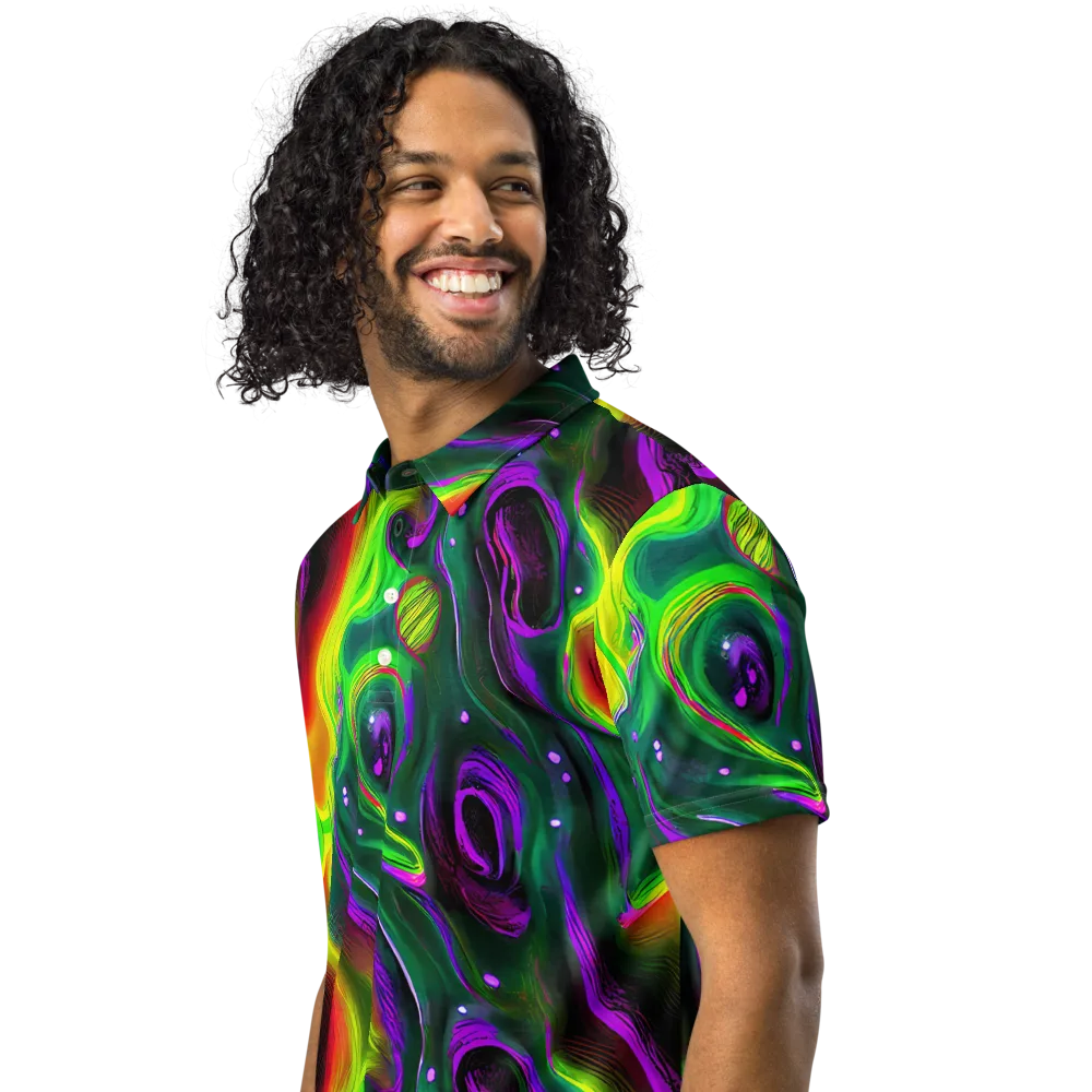 Ultraviolet Lava on Men's Slim Fit Polo Shirt — Left Front