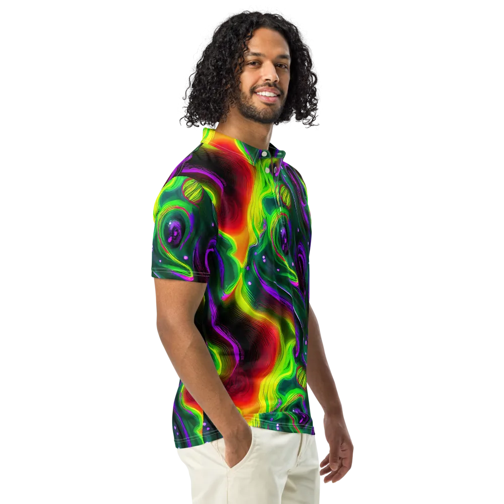Ultraviolet Lava on Men's Slim Fit Polo Shirt — Right Front