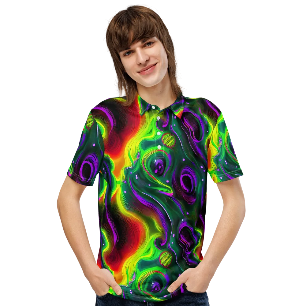 Ultraviolet Lava on Men's Slim Fit Polo Shirt — Front