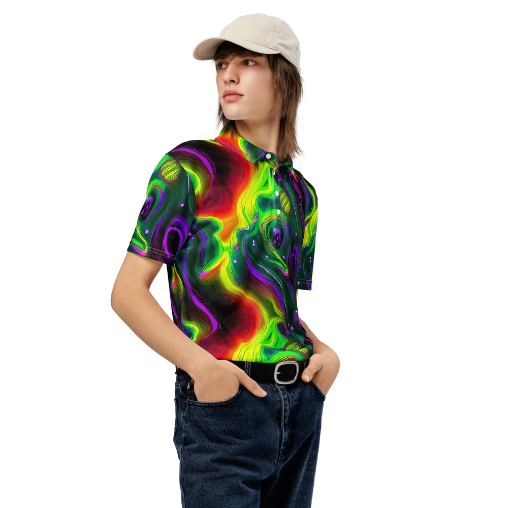 Ultraviolet Lava on Men's Slim Fit Polo Shirt — Right Front