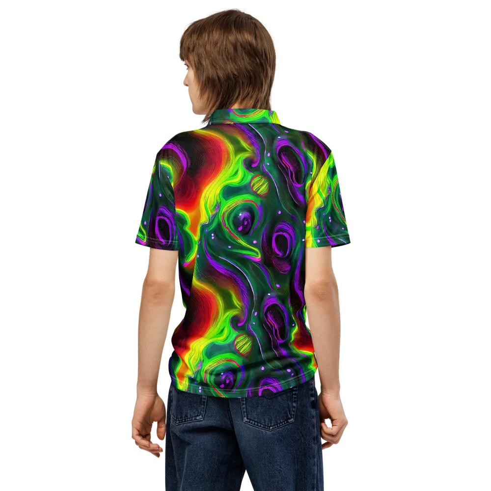 Ultraviolet Lava on Men's Slim Fit Polo Shirt — Back