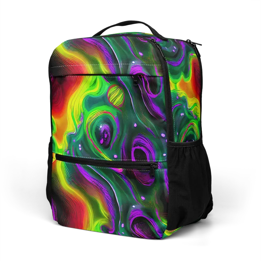 Ultraviolet Lava on Utility Backpack — Left Front