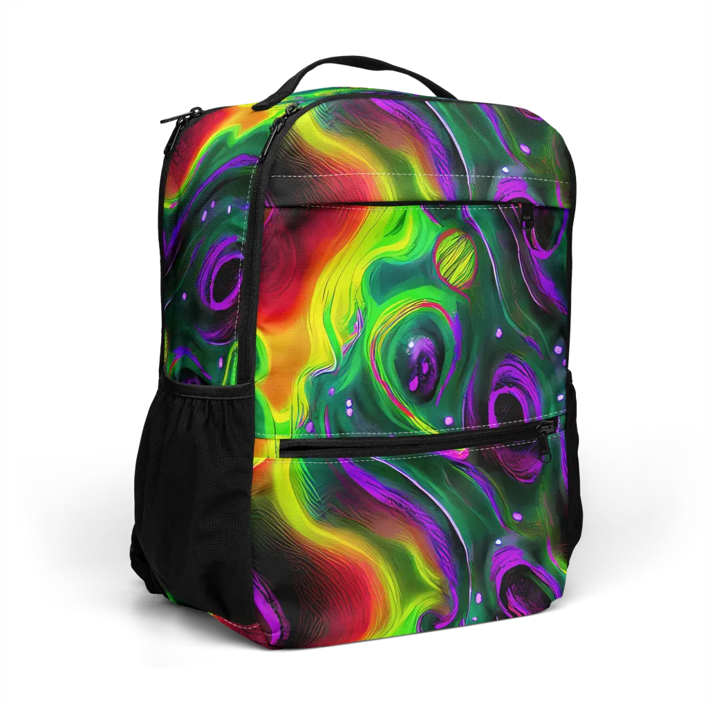Ultraviolet Lava on Utility Backpack — Right Front