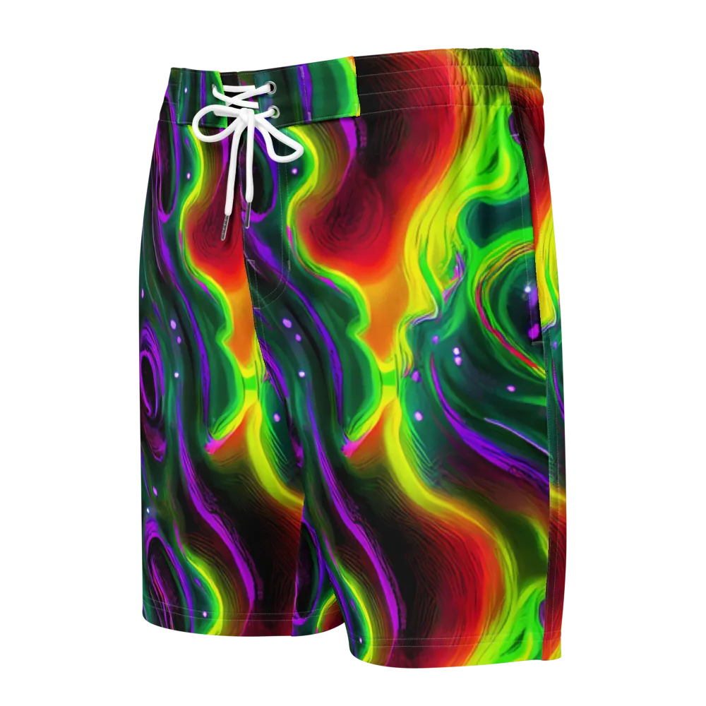 Ultraviolet Lava on Men's Board Shorts — Front