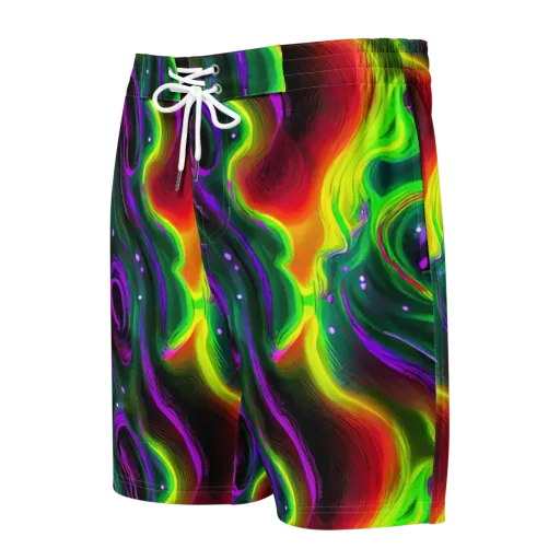 Ultraviolet Lava on a Men's Board Shorts