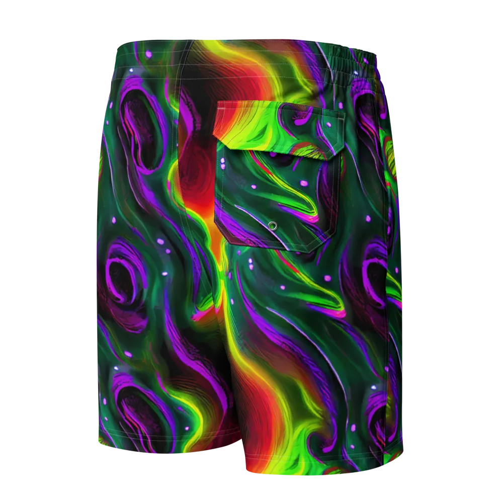 Ultraviolet Lava on Men's Board Shorts — Back
