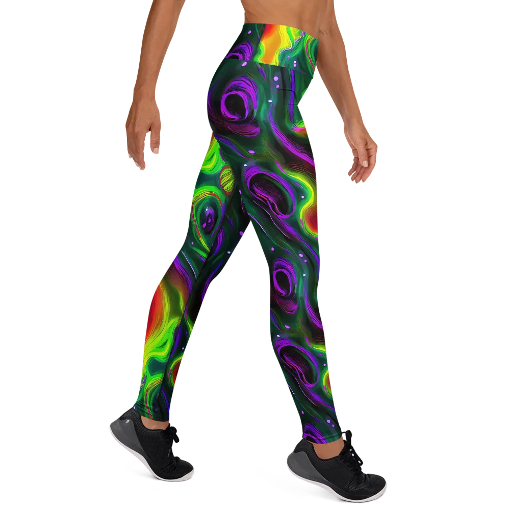 Ultraviolet Lava on Yoga Leggings — Right
