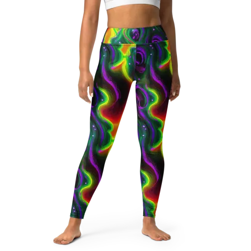 Ultraviolet Lava on a Yoga Leggings