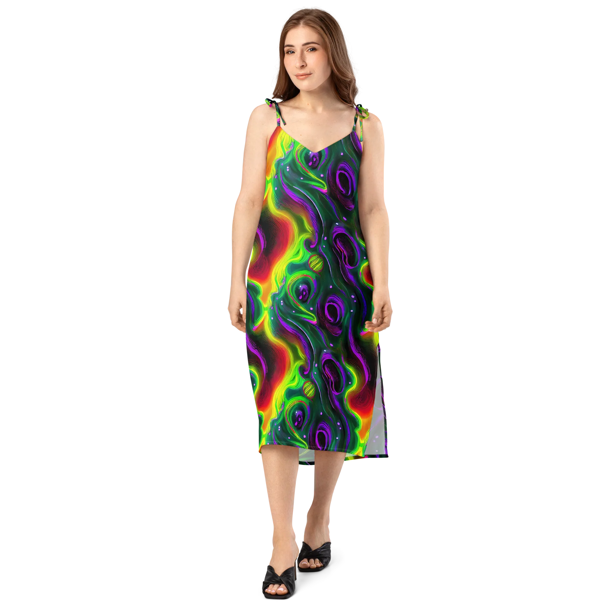 Ultraviolet Lava on Slip Dress — Front