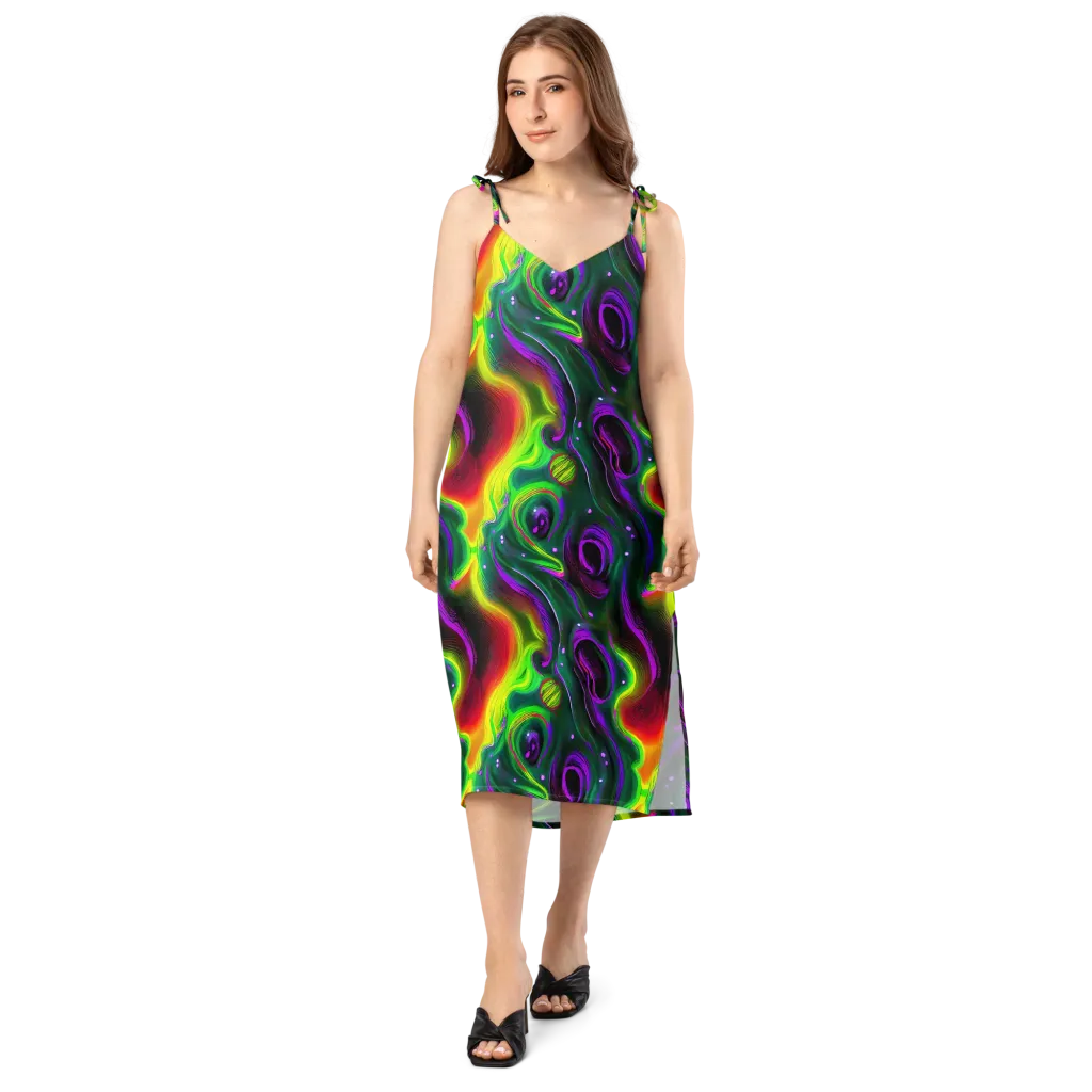 Ultraviolet Lava on Slip Dress — Front