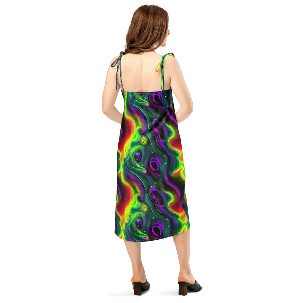 Ultraviolet Lava on Slip Dress — Back