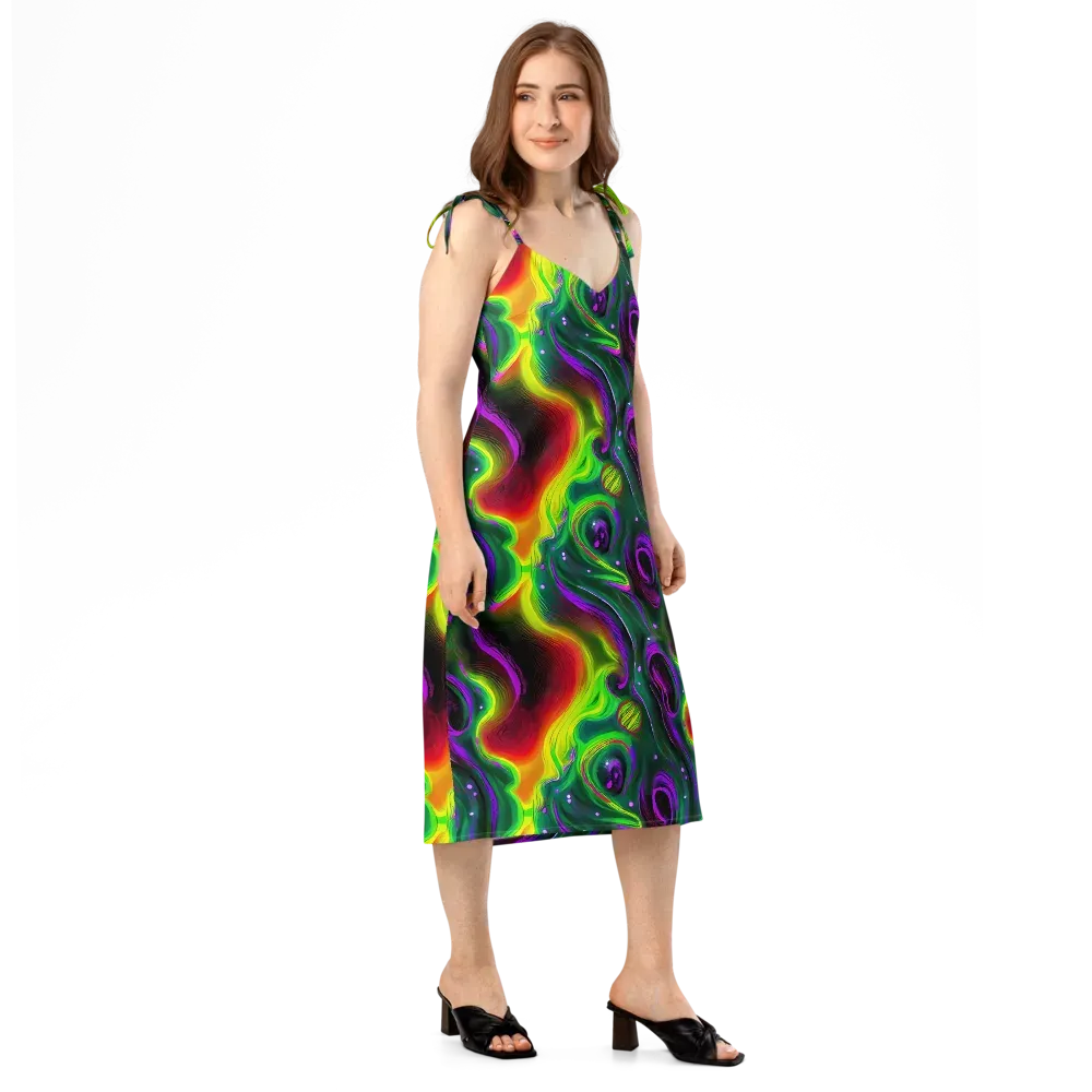 Ultraviolet Lava on Slip Dress — Right Front