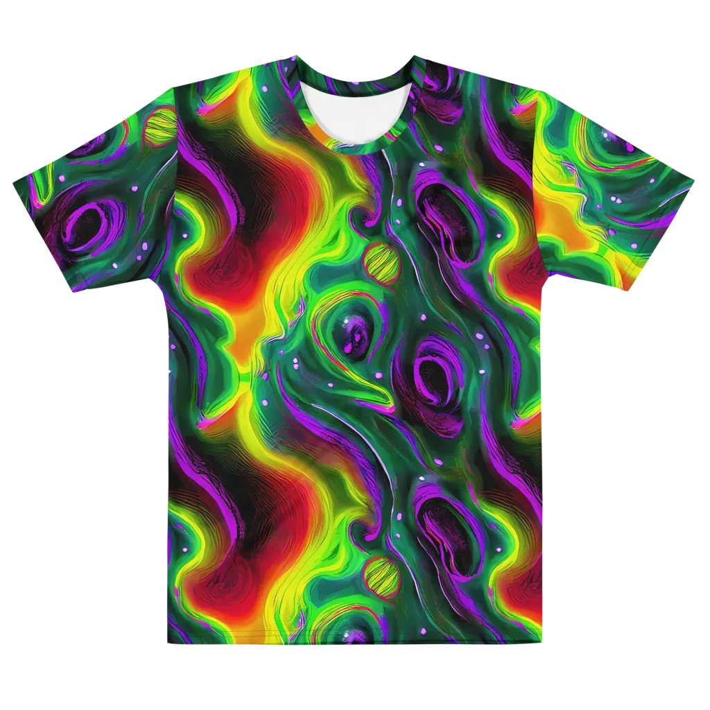 Ultraviolet Lava on Men's Cotton Crew Neck T-Shirt — Front