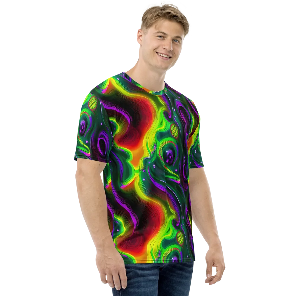 Ultraviolet Lava on Men's Crew Neck T-Shirt — Right