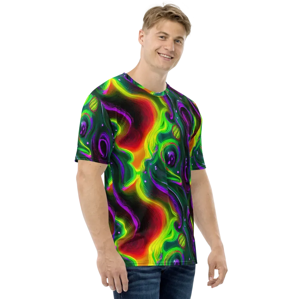 Ultraviolet Lava on Men's Crew Neck T-Shirt — Right