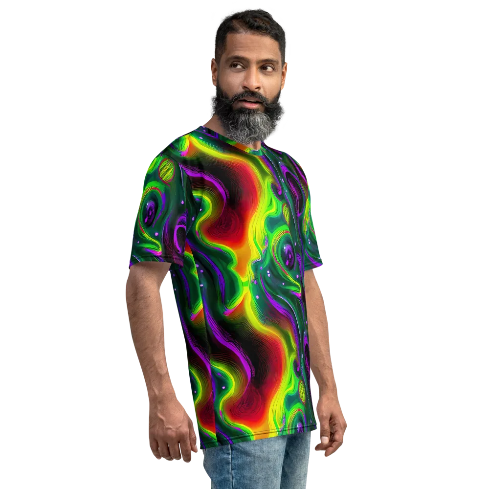 Ultraviolet Lava on Men's Crew Neck T-Shirt — Right