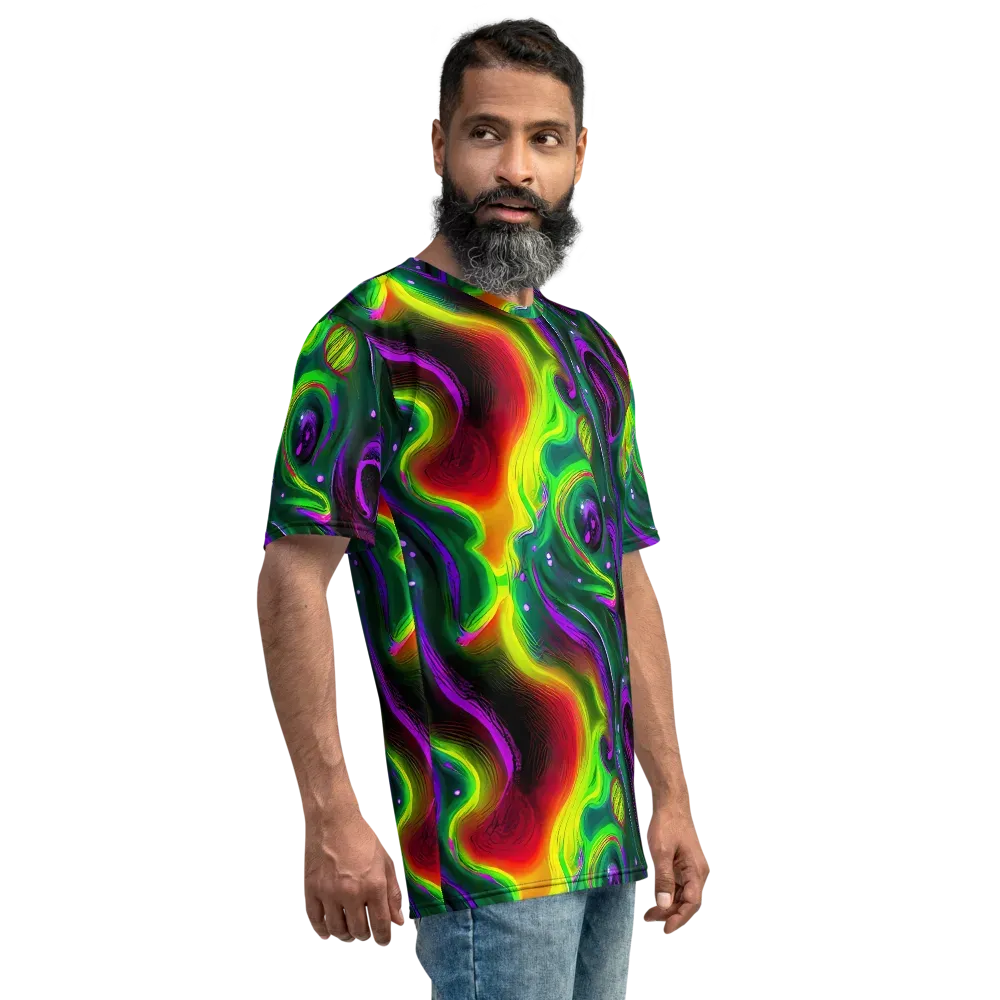 Ultraviolet Lava on Men's Crew Neck T-Shirt — Right