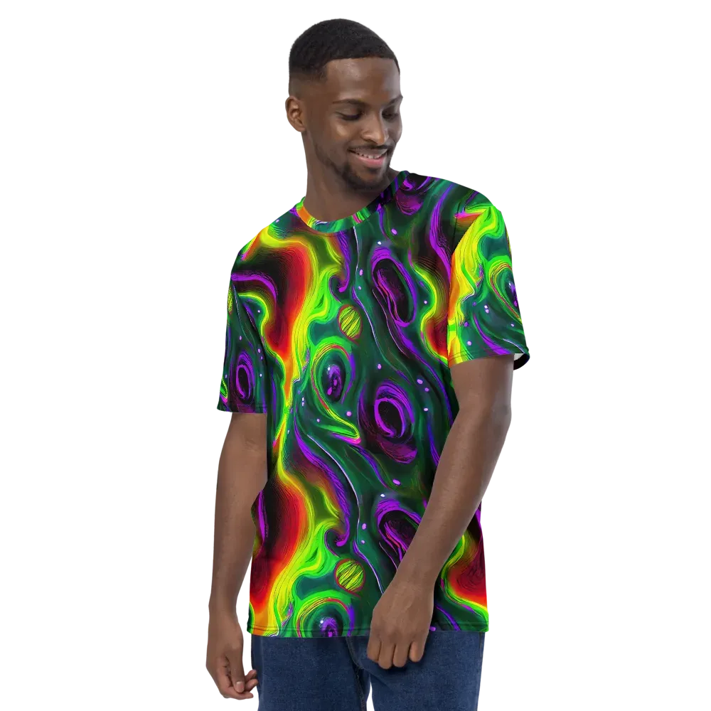 Ultraviolet Lava on Men's Crew Neck T-Shirt — Left
