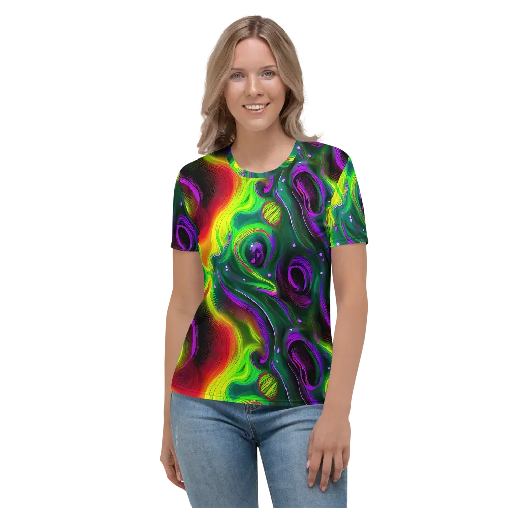 Ultraviolet Lava on Women's Crew Neck T-Shirt — Front