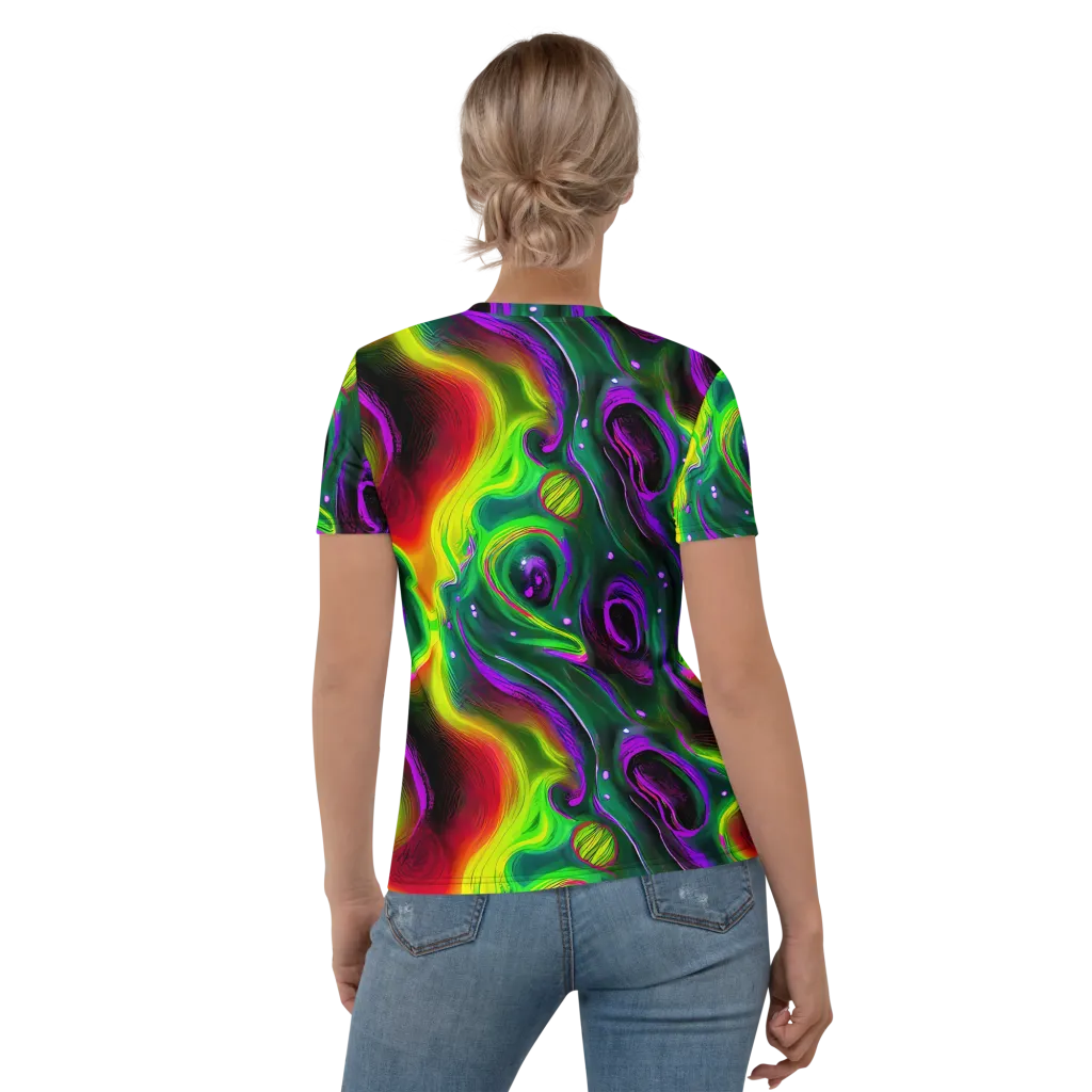 Ultraviolet Lava on Women's Crew Neck T-Shirt — Back