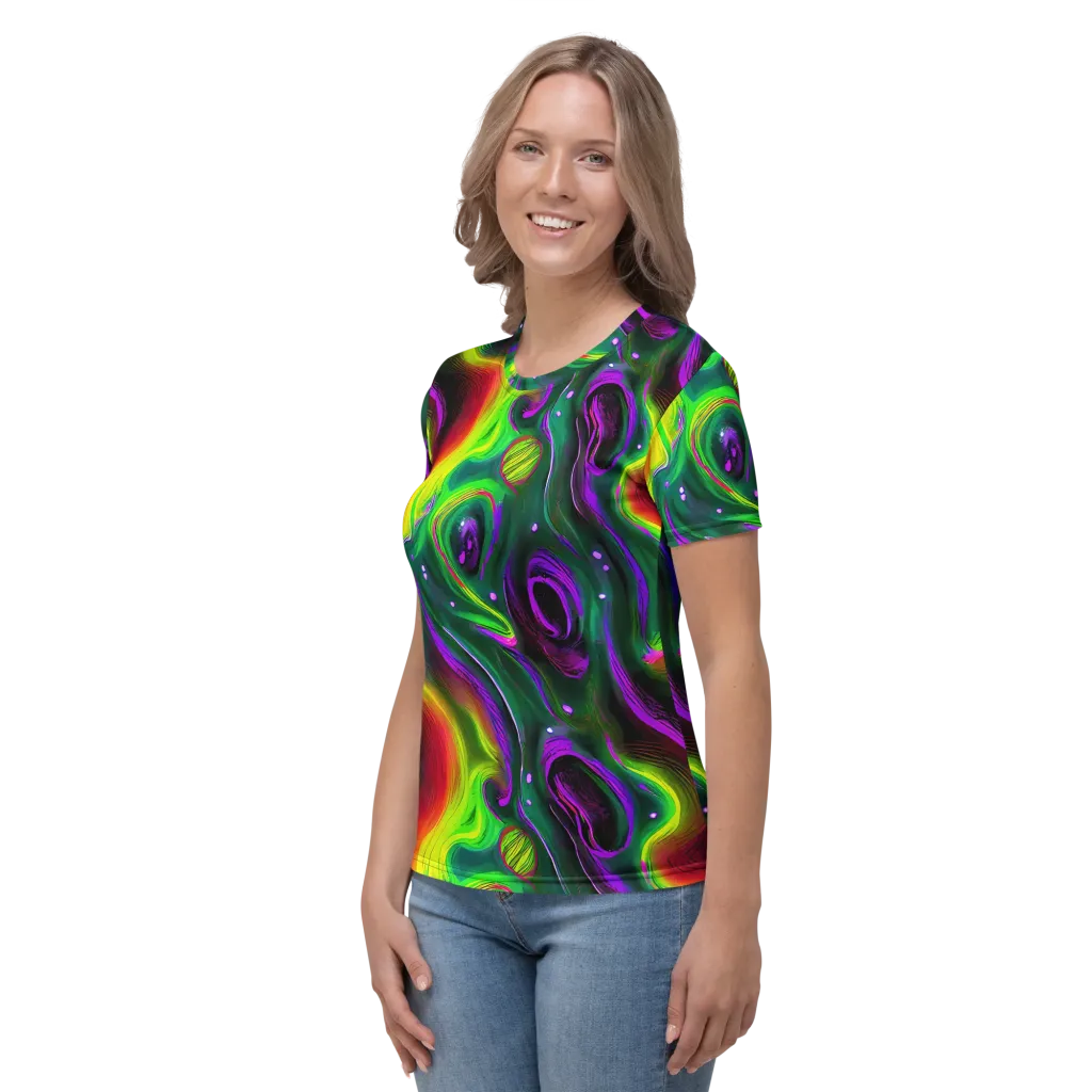 Ultraviolet Lava on Women's Crew Neck T-Shirt — Left