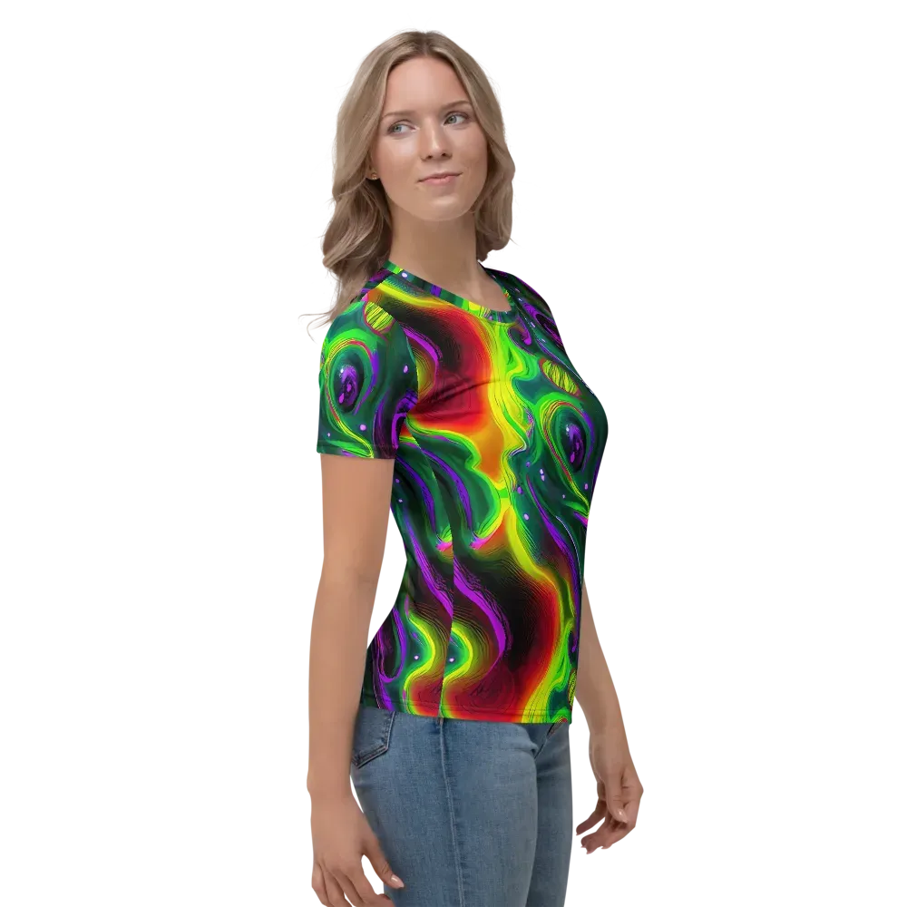 Ultraviolet Lava on Women's Crew Neck T-Shirt — Right