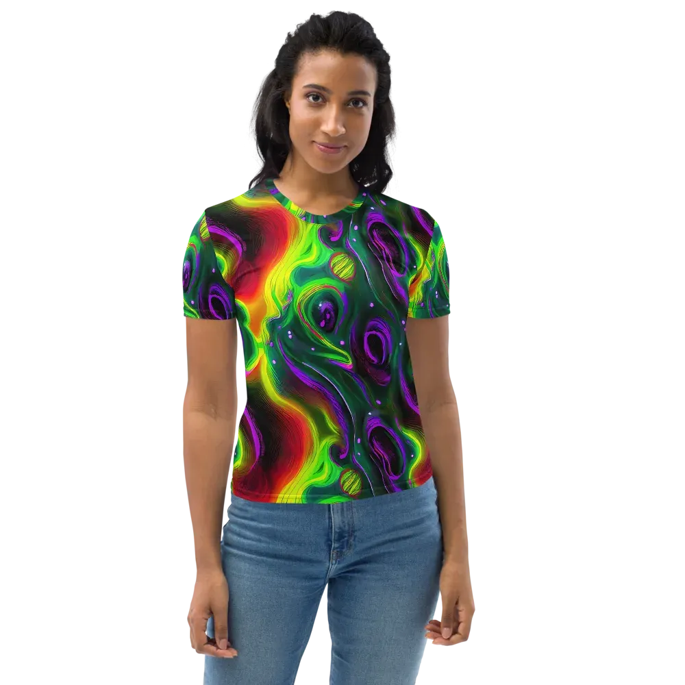 Ultraviolet Lava on Women's Crew Neck T-Shirt — Front