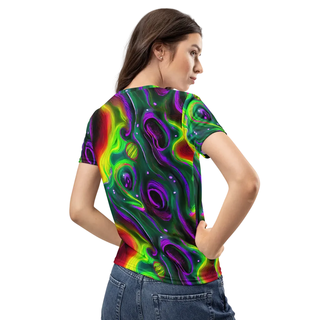 Ultraviolet Lava on Women's Crew Neck T-Shirt — Back