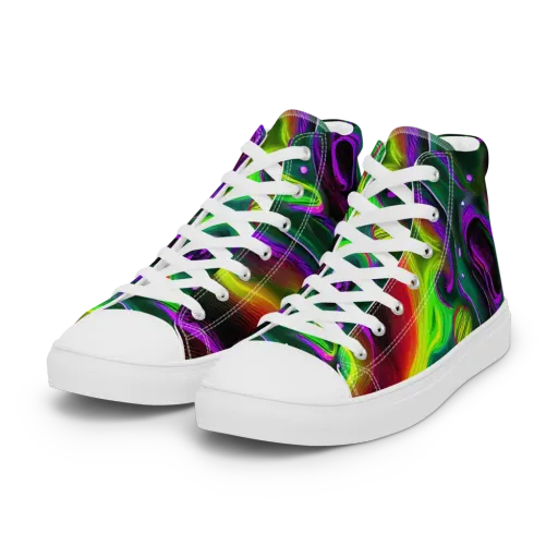 Ultraviolet Lava on a Women's High Top Canvas Shoes