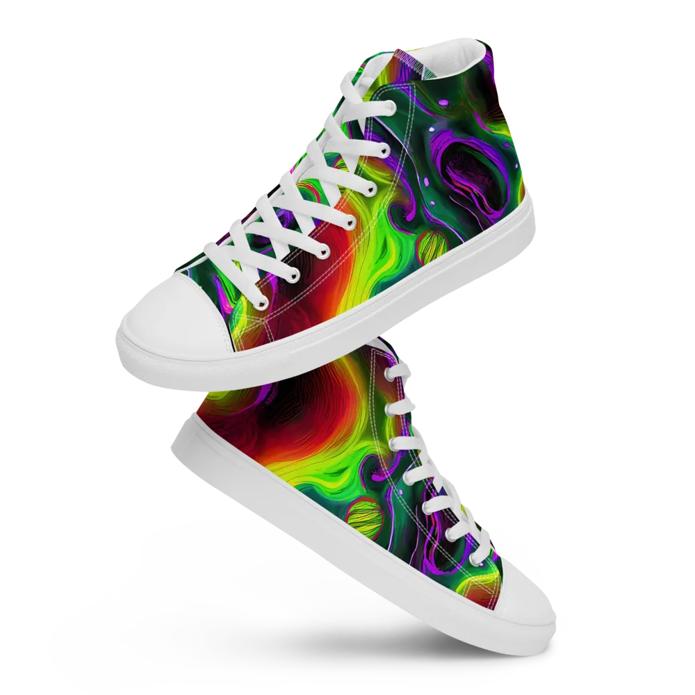 Ultraviolet Lava on Women's High Top Canvas Shoes — Front