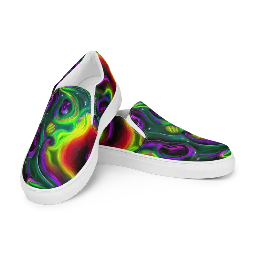 Ultraviolet Lava on a Men's Slip-On Canvas Shoes