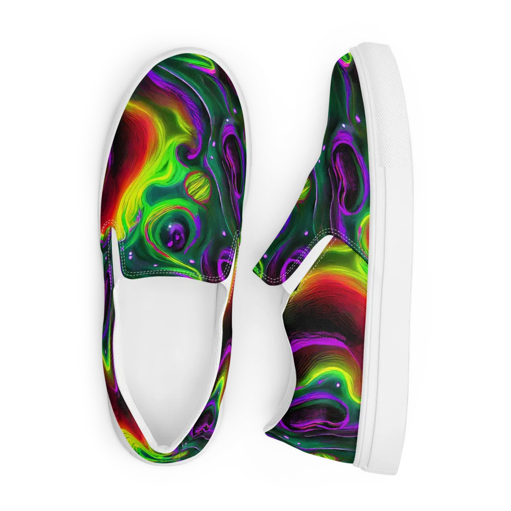 Ultraviolet Lava on Men's Slip-On Canvas Shoes — Front