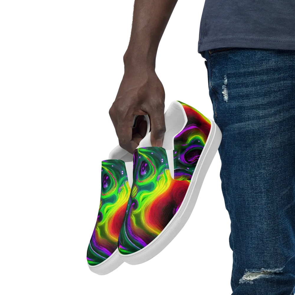 Ultraviolet Lava on Men's Slip-On Canvas Shoes — Left Front