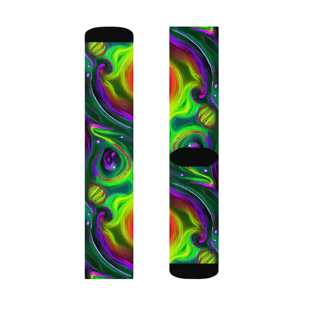 Ultraviolet Lava on Socks — Left Sock