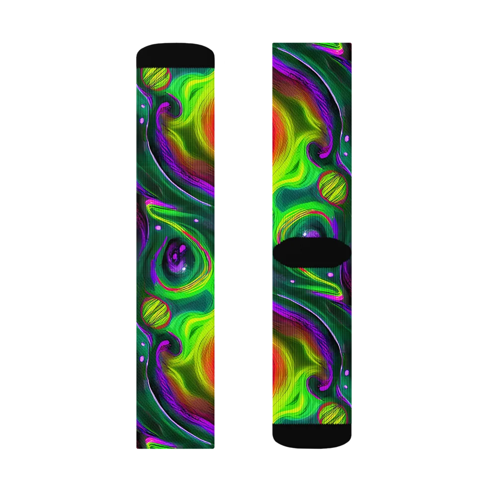 Ultraviolet Lava on Socks — Right Sock