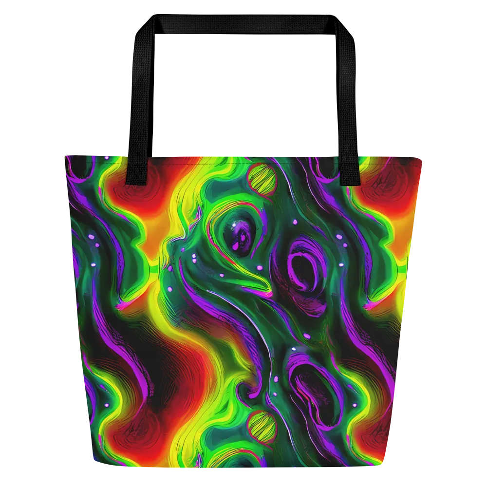 Ultraviolet Lava on Large Tote Bag W/ Pocket — Front