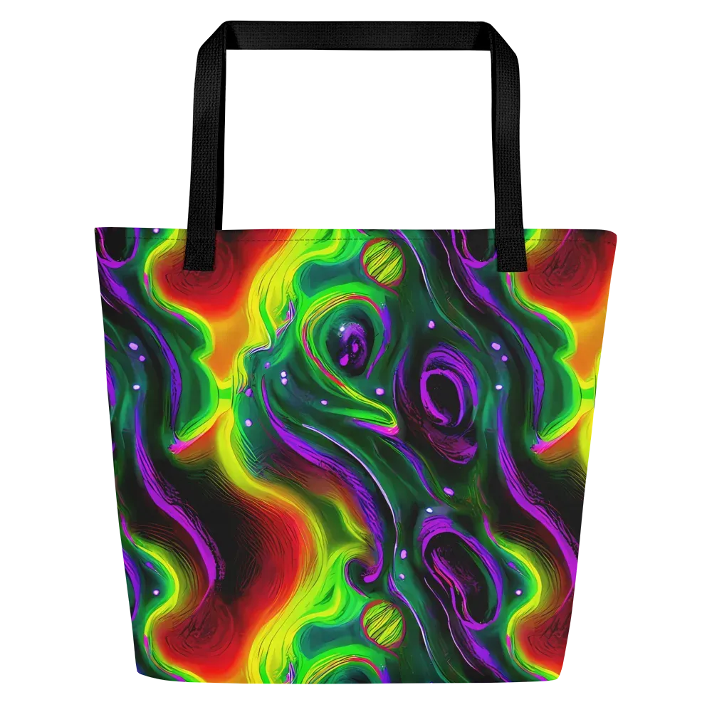 Ultraviolet Lava on Large Tote Bag W/ Pocket — Front